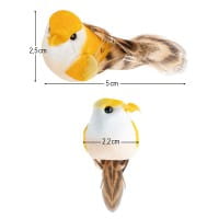 Deko-Federvögel, Sortierung 4, 2,2cm x 5cm x 2,5cm, 5 Farben, 10 Stück
