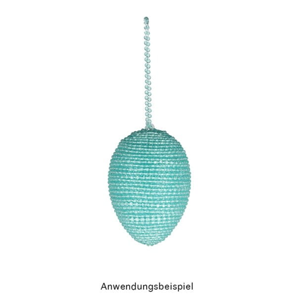 Perlen-Band, 10m lang, Perlen: Ø 3mm, transparent, hellblau