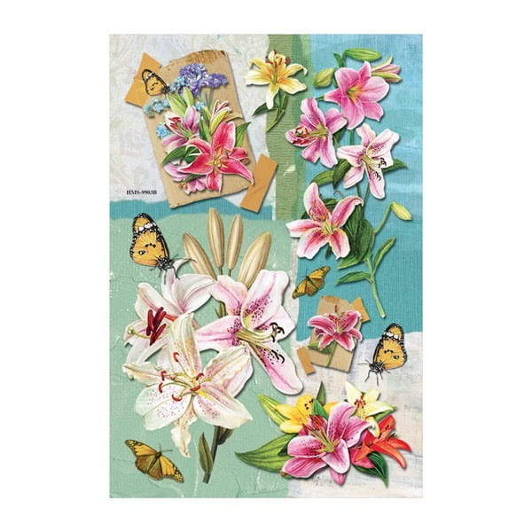 3-D Stickerbogen, Lilien 3, 12,5 x 18,5 cm