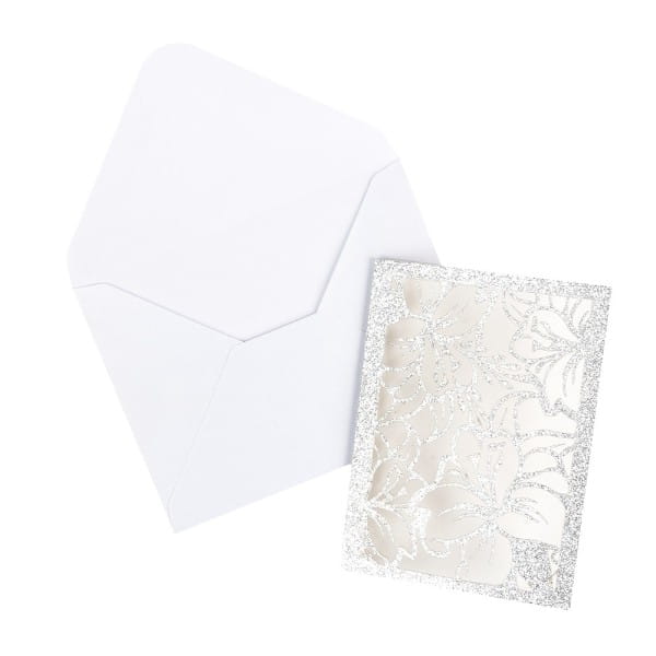 Laser-Grußkarten Mini, Lilie, 9,5cm x 7cm, versch. Farben, mit Umschlägen, 20 Stück