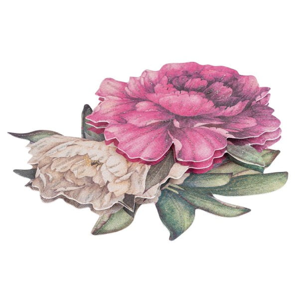 3-D Motive, Vintage-Rosen, mit Perlmutt-Leinenstruktur, 7-10,5cm, 10 Motive