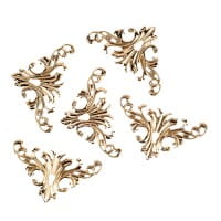 Metall-Ornamente, Design 3, 8cm x 4,5cm, roségold, 5 Stück