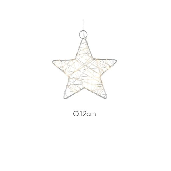 LED-Drahtstern, Ø12cm, 15 LED-Lichter in Warmweiß, inkl. Timer-Funktion