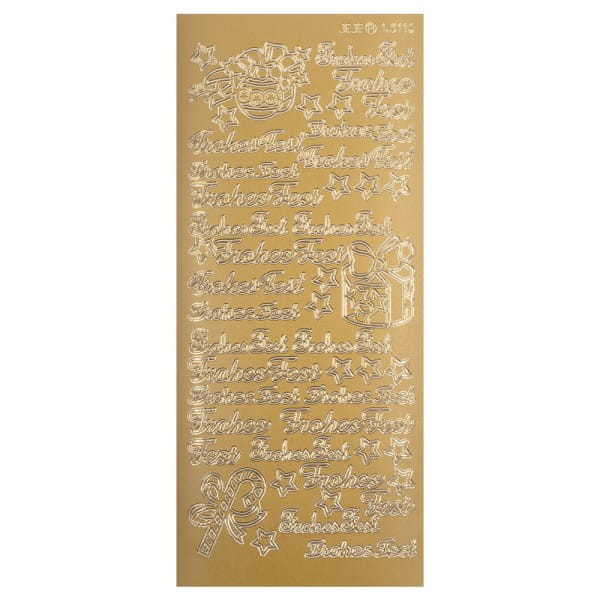 Sticker, Frohes Fest, gold