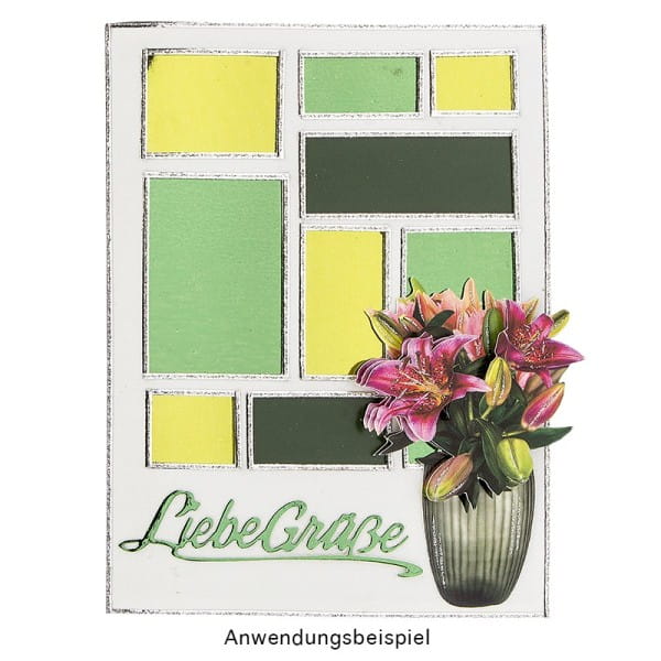 Stanzschablonen, Wünsche & Gratulationen 5, 2,1cm bis 8,1cm, 3 Stück