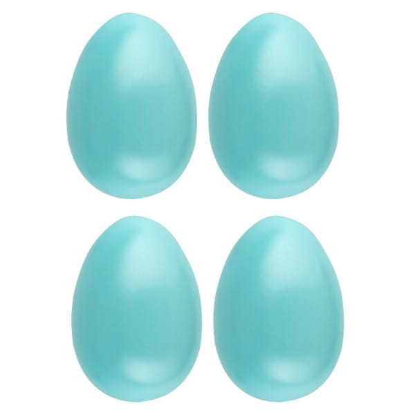 Deko-Eier, Ø 5,5cm, 8cm hoch, pastelltürkis, 4 Stück | Kunststoff-Eier | Basteln Ostern | Bastelbedarf für Anlässe