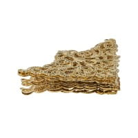 Metall-Ornamente, Design 21, 7,6cm x 5cm, hellgold, 9 Stück
