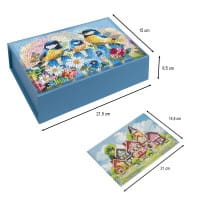 Diamond-Painting-Magnetboxen, Tiere und Häuser, 21,5cm x 15cm x 6,5cm, 900g/m², 3 Stück