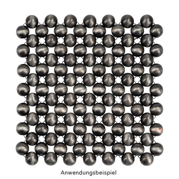 Perlen, Rund, Tigerauge, Ø 0,9cm, anthrazit-silber, 32 Stück