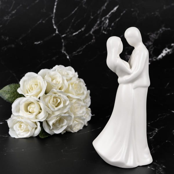 Deko-Figur, Brautpaar 2, 20,9cm x 9,8cm x 7,2cm, matt-weiß | Deko-Figuren | Deko-Figuren | Deko- & Geschenkartikel