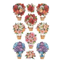 3-D Relief-Sticker, Blumen-Ballons, verschiedene Größen, selbstklebend
