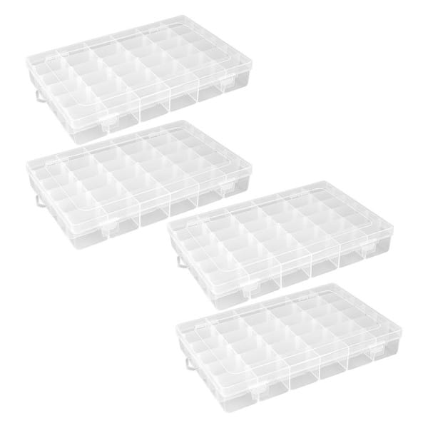 Sortierboxen mit je 36 Fächern, 27,2cm x 17,5cm x 4,5cm, transparent, 4 Stück | Sortier- & Aufbewahrungsboxen | Aufbewahrung & Ordnungshelfer | Bastelbedarf
