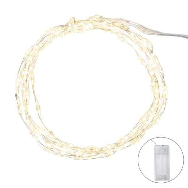 LED-Draht-Lichterkette, warmweiß, 1,5cm Lichtabstand, inkl. Timer, 100er | Draht-Lichterketten | LED & Leucht-Deko | Deko- & Geschenkartikel