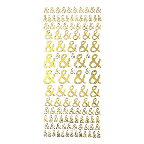 Sticker, &-Zeichen, Spiegelfolie, gold
