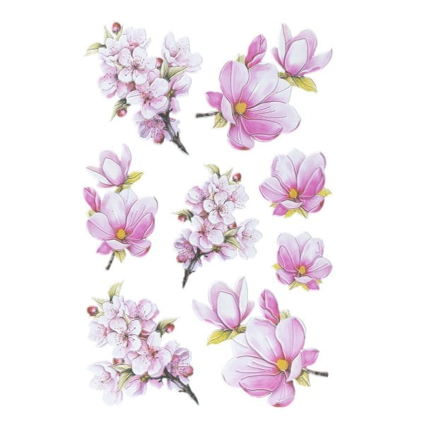 3-D Relief-Sticker, Blumensträuße 4, verschiedene Größen, selbstklebend