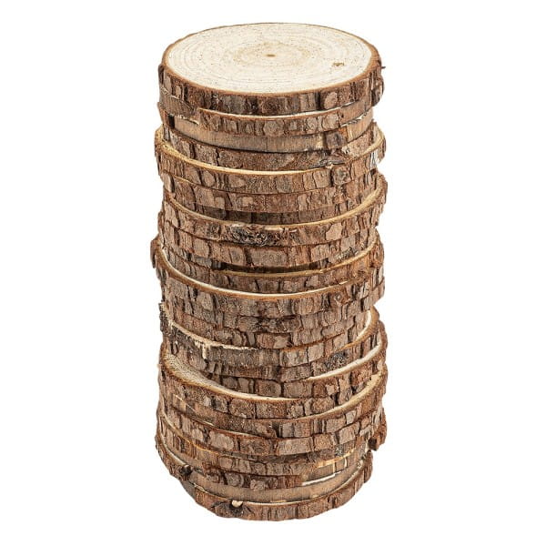 Baumscheiben, Ø 8cm bis 9cm, 0,6cm stark, 25 Stück