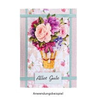 Duo-Design-Papiere, Rosen Deluxe 1, beidseitig bedruckt, 25cm x 25cm, 250g/m², 20 Blatt