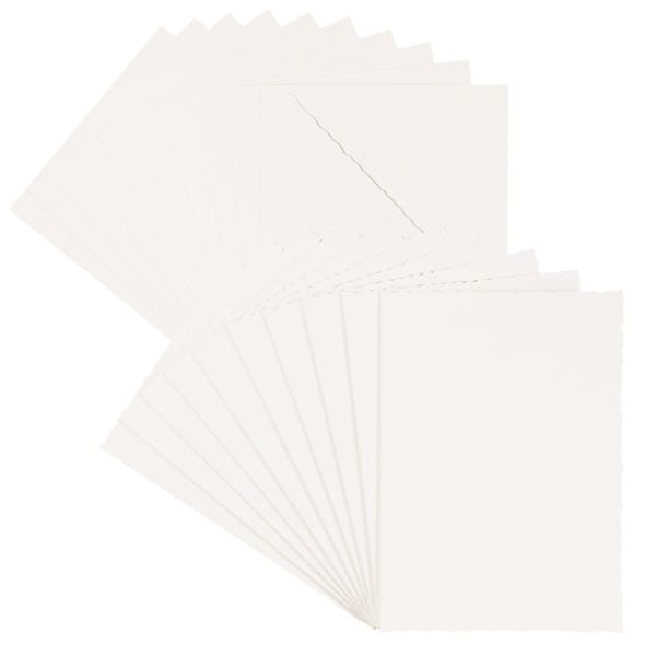 Grußkarten, Bütten-Optik, 11,5cm x 16,5cm, 300g/m², ecru, inkl. Umschläge, 10 Stück