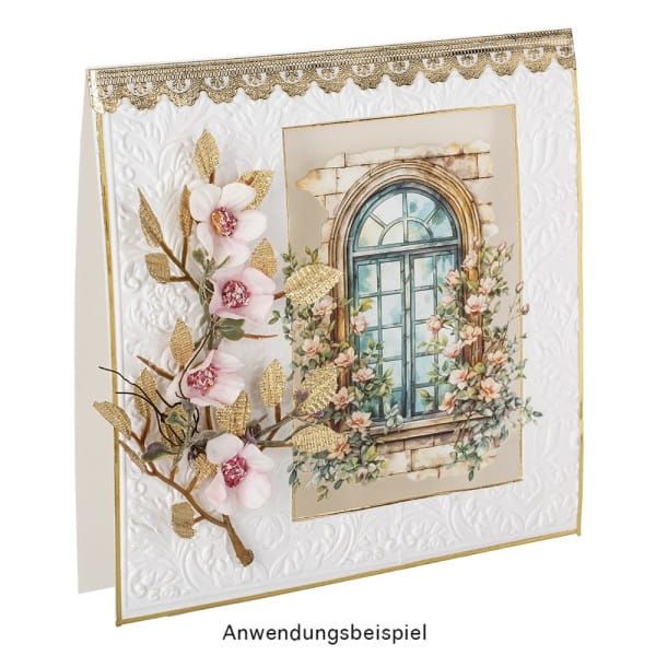 Deko-Blüten, Blütenköpfe, Ø 2,5cm, weiß-pink, 50 Stück