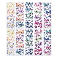 Transparent-Sticker, Schmetterlinge, versch. Designs, mit Glitzerveredelung, 10cm x 30cm, 10 Bogen
