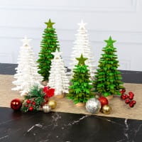 Filz-Tannenbaum zum Zusammenbauen, weiß, 26cm hoch, 42-teilig
