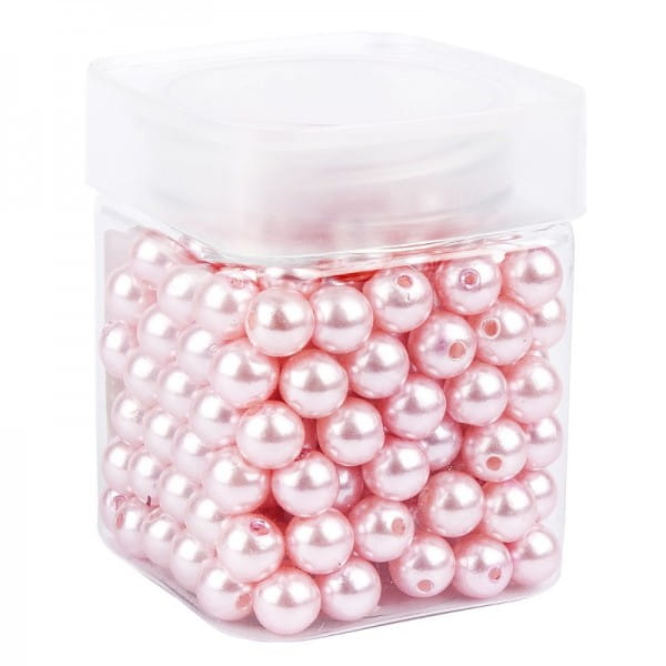 Perlen, Perlmutt, Ø 10mm, rosa, 120g