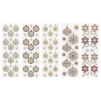 Strass-Ornamente, Weihnachtsschmuck, mehrfarbig, teilweise mit Veredelung, 5 Bogen