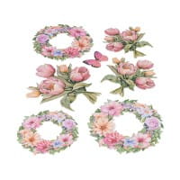 3-D Relief-Sticker, Tulpensträuße 1, verschiedene Größen, selbstklebend