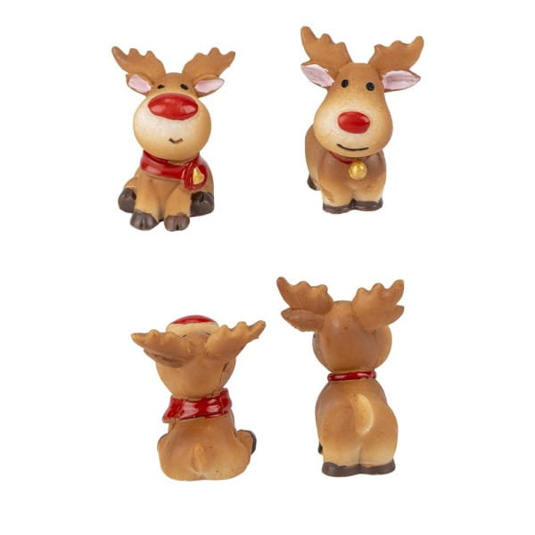 Deko-Figuren, Rentiere, 2 verschiedene Designs, 4 Stück