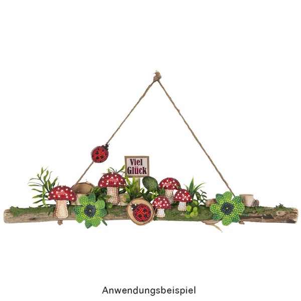 Deko-Ast, mit 5 Haken in Hellgold, 50cm lang, Ø 2 bis 3,5cm, mit Seil zum Aufhängen | Verschiedenes | Deko-Artikel | Deko- & Geschenkartikel