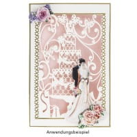 Laser-Grußkarte "Hochzeit 3", 12cm x 18cm, mit Umschlag & fliederfarbenem Einleger