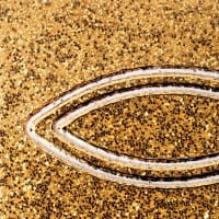 Microglitter-Sticker, Fisch, gold