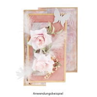 Metall-Ornamente, Design 3, 8cm x 4,5cm, roségold, 5 Stück