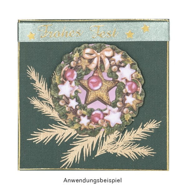 3-D Relief-Sticker, Weihnachtliche Kränze 1, versch. Größen, selbstklebend