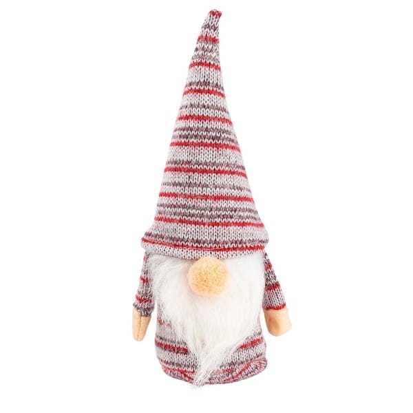 DIY-Wichtel, Bente, 25cm hoch, 8-teilig, rot-grau gestreift