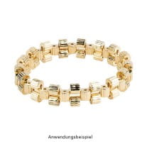 Perlen, Zylinder, geriffelt, 0,5cm x 0,6cm, hellgold, 370 Stück