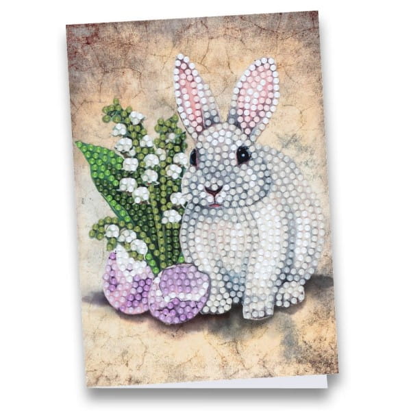 Diamond-Painting-Grußkarte, Hase 3, 11,5cm x 16,5cm, inkl. Zubehör