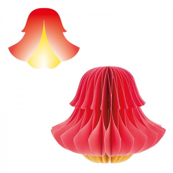 Waben-Stanzteile, Glockenblume 2, rot/gelb, 9,3cm x 7,9cm, 100 Stück