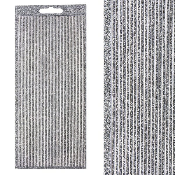 Microglitter-Sticker, Linien, 2mm, silber