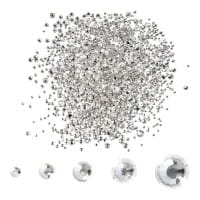Strass-Steine, Kristall-Glas, facettiert, verschiedene Größen, klar-transparent, 1950 Stück