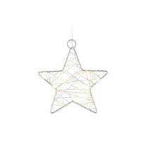 LED-Drahtstern, Ø12cm, 15 LED-Lichter in Warmweiß, inkl. Timer-Funktion