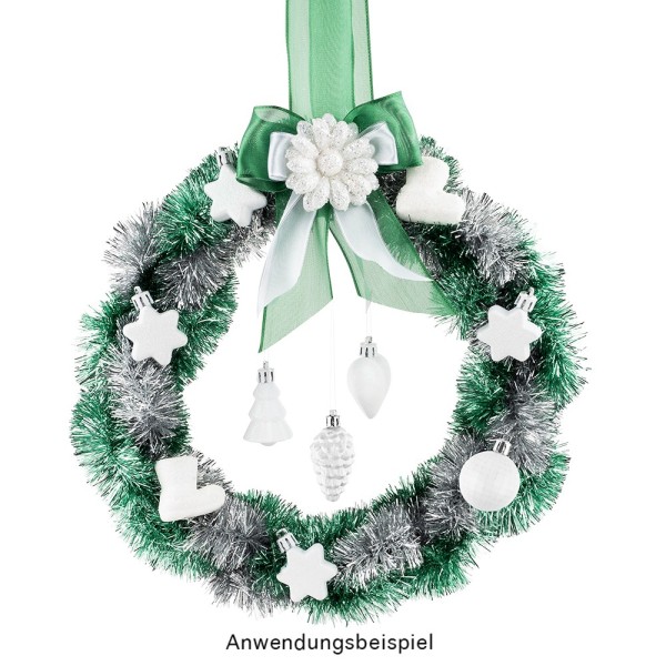 Baumschmuck, Vielfalt 2, versch. Designs & Größen, teilweise zum Aufhängen, weiß, 12 Stück
