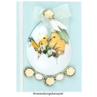 Premium-Schmucksteine, Rosenblüte 1, Ø 2cm, hellgold, mit Blüte in Creme & Glaskristallen, 17 Stück
