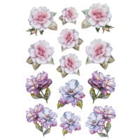 3-D Relief-Sticker, Blumen & Schmetterlinge 4, 21cm x 30cm, verschiedene Größen, selbstklebend
