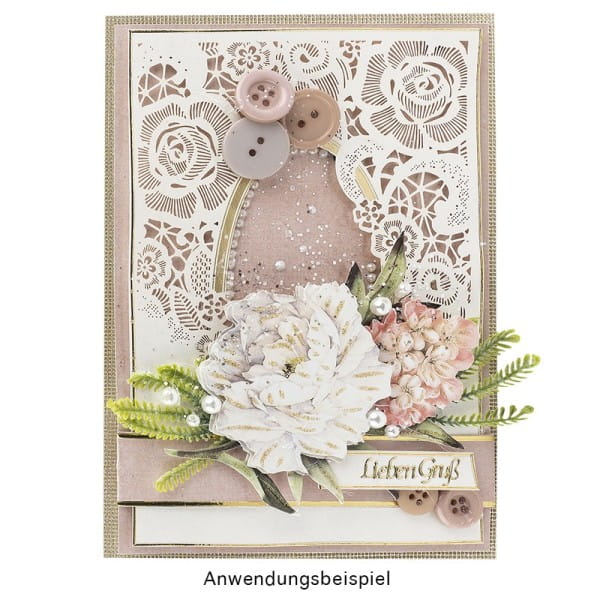 3-D Motive, Blumen in Weiß, 7-11cm, 10 Motive