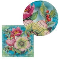 Diamond-Painting-Grußkarte, Christrosen, 16cm x 16cm, inkl. Zubehör
