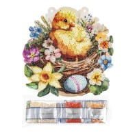 Diamond-Painting-Fensterbild, Küken im Nest, 20cm, doppelseitig