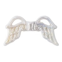 Engelsflügel aus Acryl, Design 3, 1,9 cm, weiß-irisierend, 100 Stück