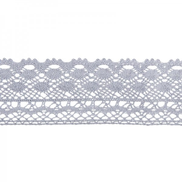 Häkelspitze Design 2, 3,7cm breit, 2m lang, blaugrau