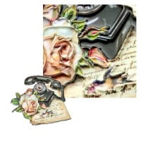 3-D Relief-Sticker, Vintage-Rosengrüße 5, verschiedene Größen, selbstklebend